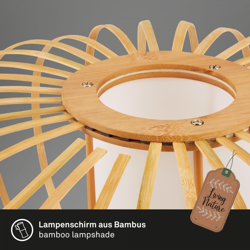 Briloner 3759011 - Loftlampe 1xE27/10W/230V diameter 40 cm bambus