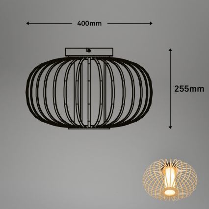 Briloner 3759011 - Loftlampe 1xE27/10W/230V diameter 40 cm bambus