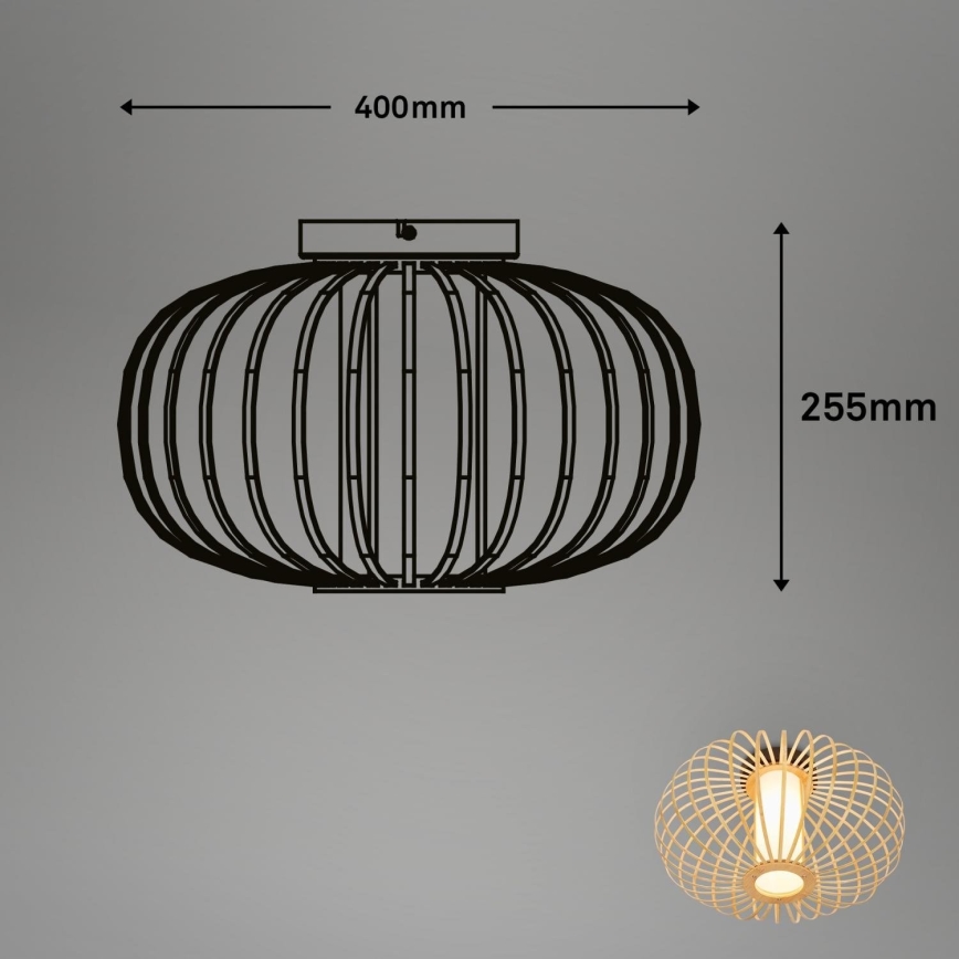Briloner 3759011 - Loftlampe 1xE27/10W/230V diameter 40 cm bambus