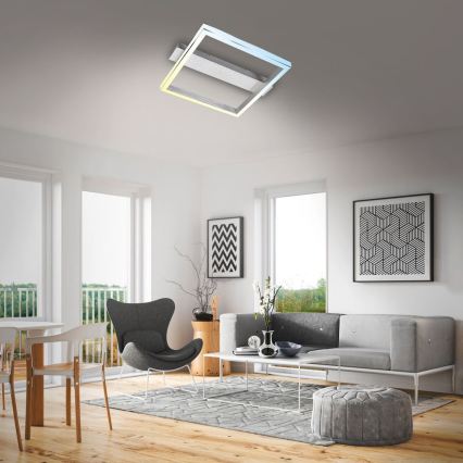 Briloner 3760-019 - Dæmpbar LED-loftlampe FRAME LED/23W/230V 2700-6500K 42x36 cm + fjernbetjening