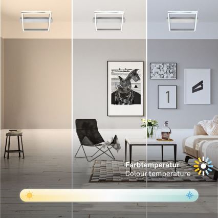 Briloner 3760-019 - Dæmpbar LED-loftlampe FRAME LED/23W/230V 2700-6500K 42x36 cm + fjernbetjening