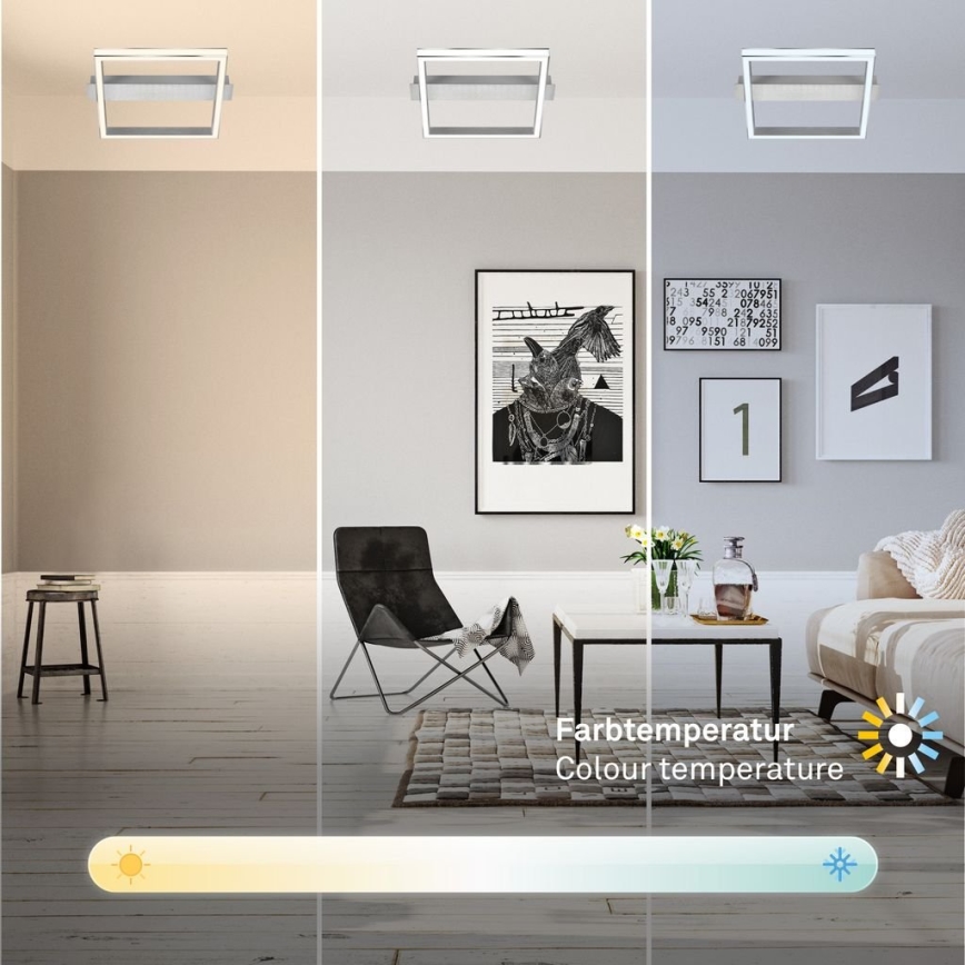 Briloner 3760-019 - Dæmpbar LED-loftlampe FRAME LED/23W/230V 2700-6500K 42x36 cm + fjernbetjening