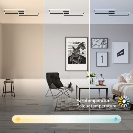 Briloner 3761015 - Dæmpbar LED-loftlampe LED/45W/230V 2700-6500K sort + fjernbetjening