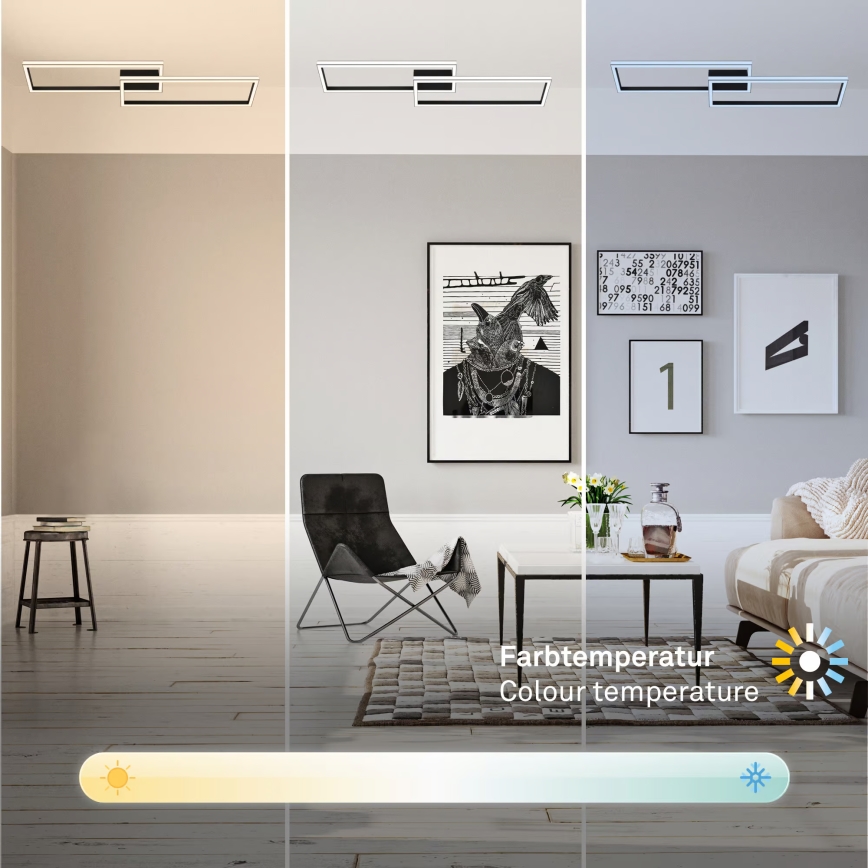 Briloner 3761015 - Dæmpbar LED-loftlampe LED/45W/230V 2700-6500K sort + fjernbetjening