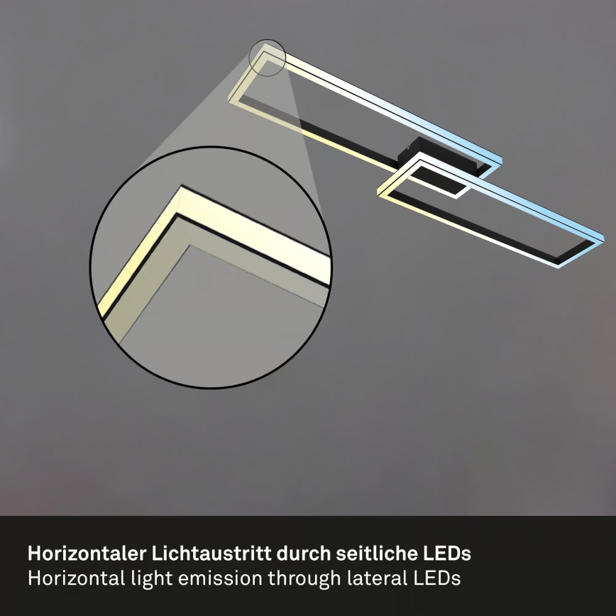 Briloner 3761015 - Dæmpbar LED-loftlampe LED/45W/230V 2700-6500K sort + fjernbetjening