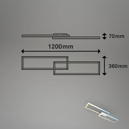 Briloner 3761019 - Dæmpbar LED-loftlampe LED/45W/230V 2700-6500K mat krom + fjernbetjening