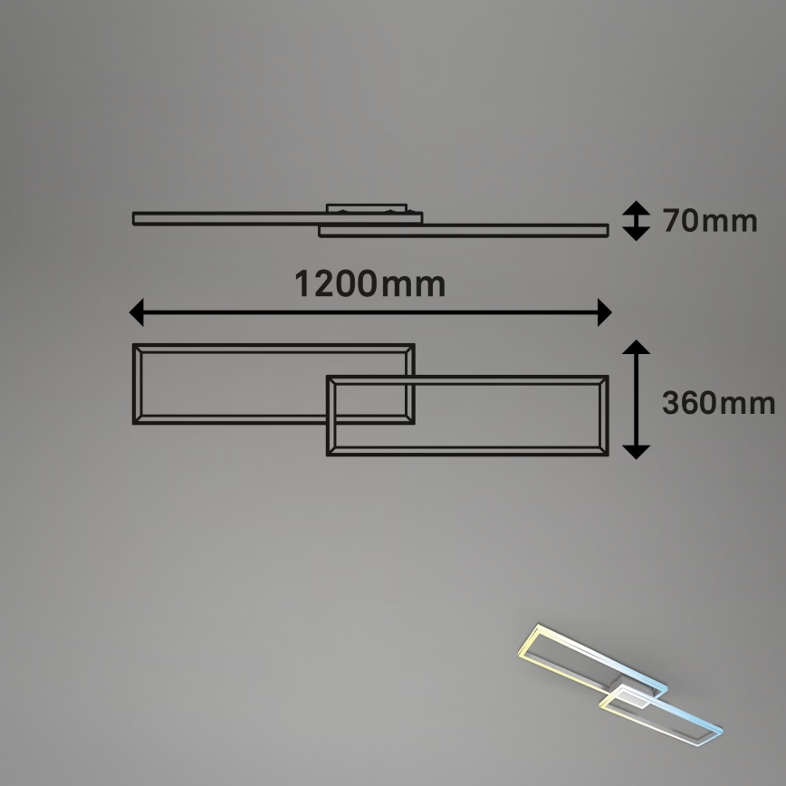 Briloner 3761019 - Dæmpbar LED-loftlampe LED/45W/230V 2700-6500K mat krom + fjernbetjening