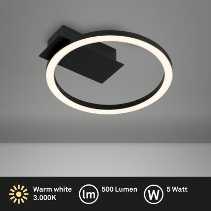 Briloner 3778-015 - LED-loftlampe FRAME LED/5W/230V Ø 20 cm sort