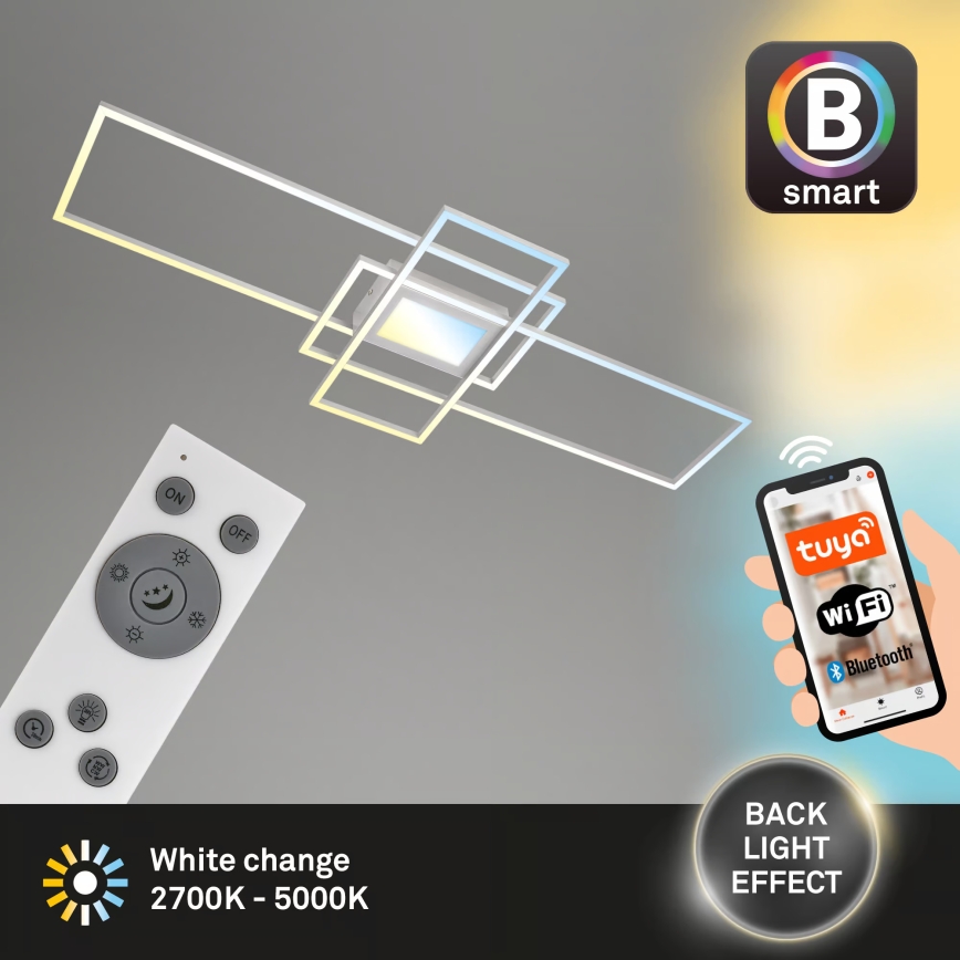 Briloner 3812019 - Dæmpbar LED-loftlampe RAM LED/56W/230V Wi-Fi Tuya 111 x 42 cm + fjernbetjening