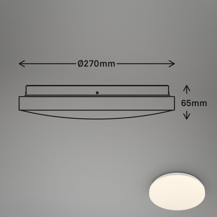 Briloner 3827-016 - LED loftlampe til badeværelse med sensor WALK LED/13W/230V IP54 Ø 27 cm hvid