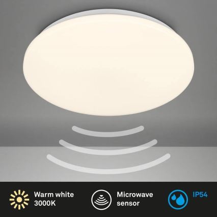 Briloner 3828-016 - Badeværelsesloftlampe med bevægelsessensor WALK LED/24W/230V IP54 Ø 35 cm hvid