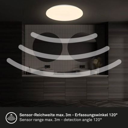 Briloner 3828-016 - Badeværelsesloftlampe med bevægelsessensor WALK LED/24W/230V IP54 Ø 35 cm hvid