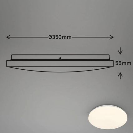 Briloner 3828-016 - Badeværelsesloftlampe med bevægelsessensor WALK LED/24W/230V IP54 Ø 35 cm hvid