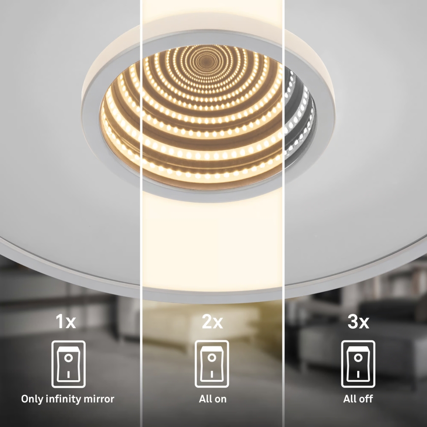 Briloner 3847014 - LED-loftlampe TORO LED/18W/230V Ø 42 cm mat krom