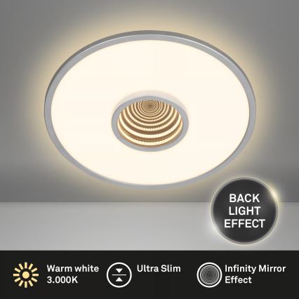 Briloner 3847014 - LED-loftlampe TORO LED/18W/230V Ø 42 cm mat krom