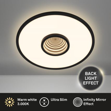 Briloner 3847015 - LED-loftlampe TORO LED/18W/230V Ø 42 cm sort