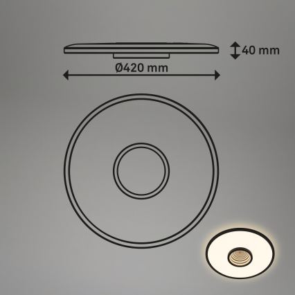 Briloner 3847015 - LED-loftlampe TORO LED/18W/230V Ø 42 cm sort