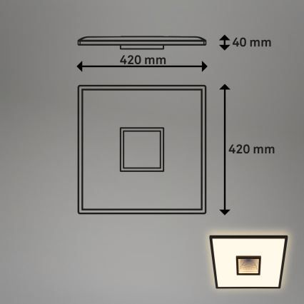 Briloner 3848015 - LED-loftlampe TORO LED/18W/230V 42x42 cm, sort