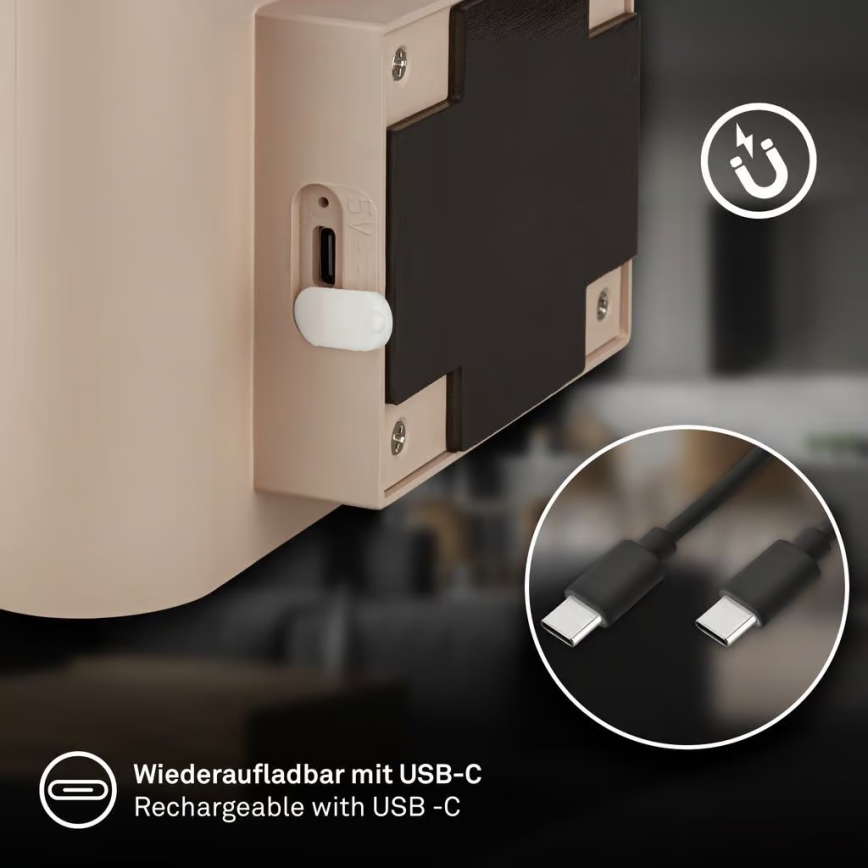 Briloner 3878011 - Genopladelig LED-væglampe med bevægelses- og skumringssensor CHAT LED/3W/5V 2000 mAh beige