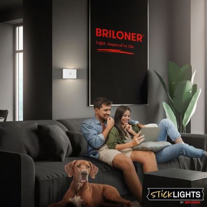 Briloner 3878016 - Genopladelig LED-væglampe med bevægelses- og skumringssensor CHAT LED/3W/5V 2000 mAh hvid
