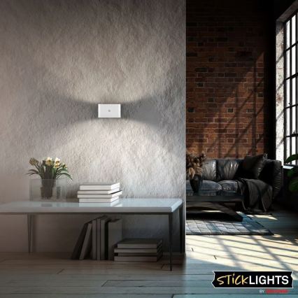 Briloner 3878016 - Genopladelig LED-væglampe med bevægelses- og skumringssensor CHAT LED/3W/5V 2000 mAh hvid