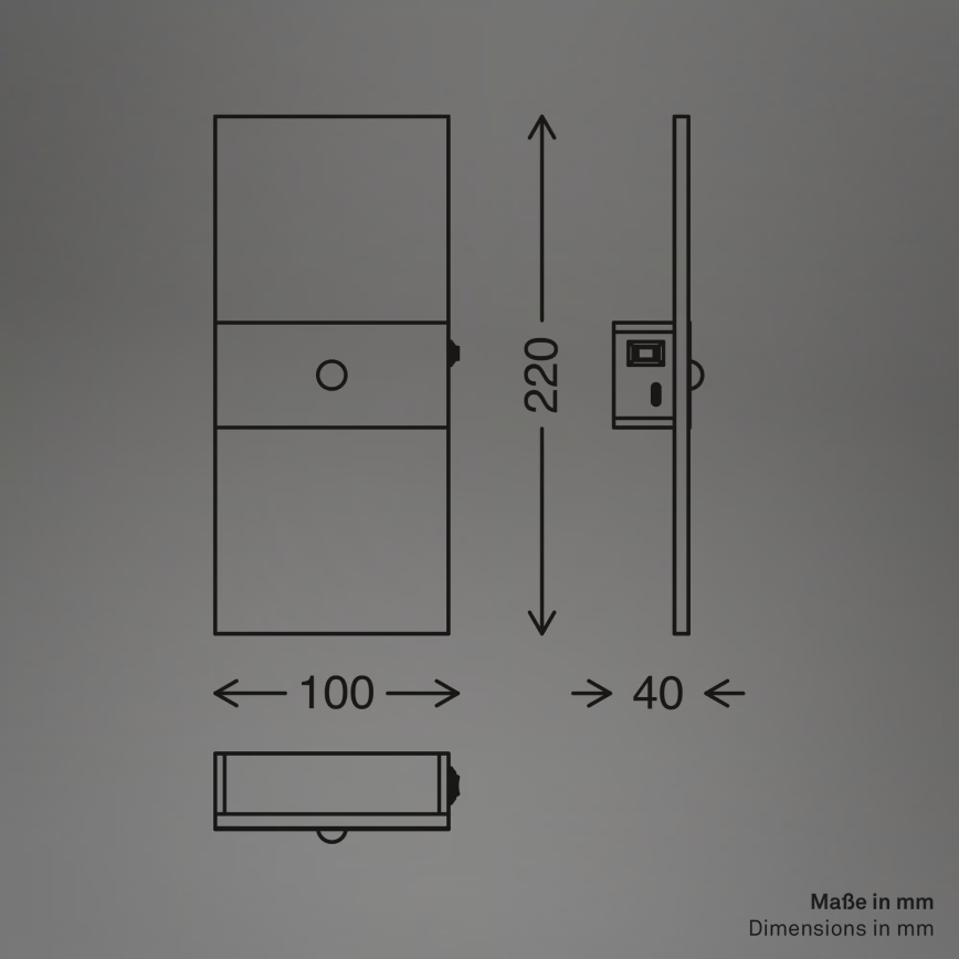 Briloner 3888012 - LED genopladelig væglampe med bevægelses- og skumringssensor AURA LED/2,5W/5V 1800 mAh mat krom
