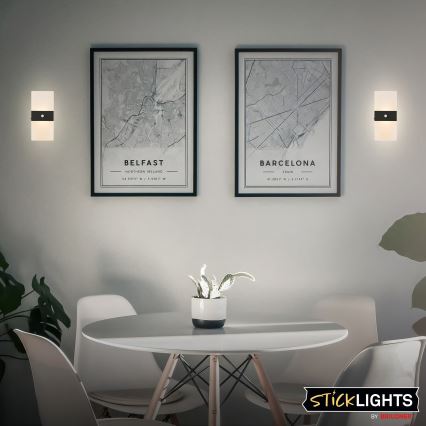 Briloner 3888015 - Genopladelig LED-væglampe med bevægelses- og skumringssensor AURA LED/2,5W/5V 1800 mAh sort