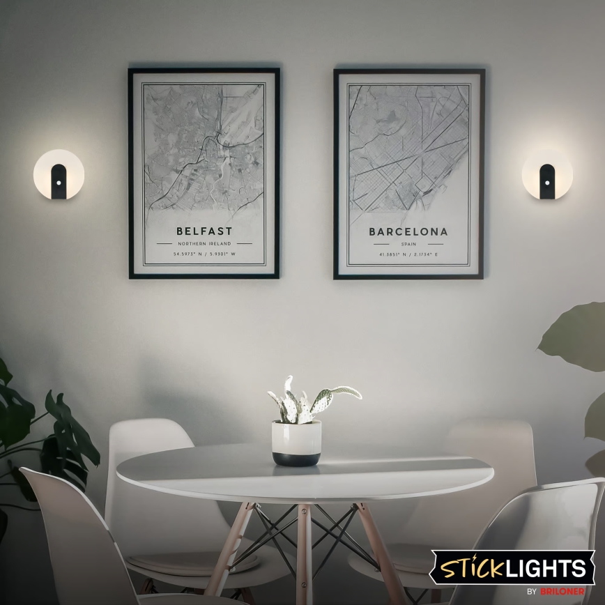 Briloner 3889015 - LED genopladelig væglampe med bevægelses- og skumringssensor TARO LED/2,5W/5V 1800 mAh sort