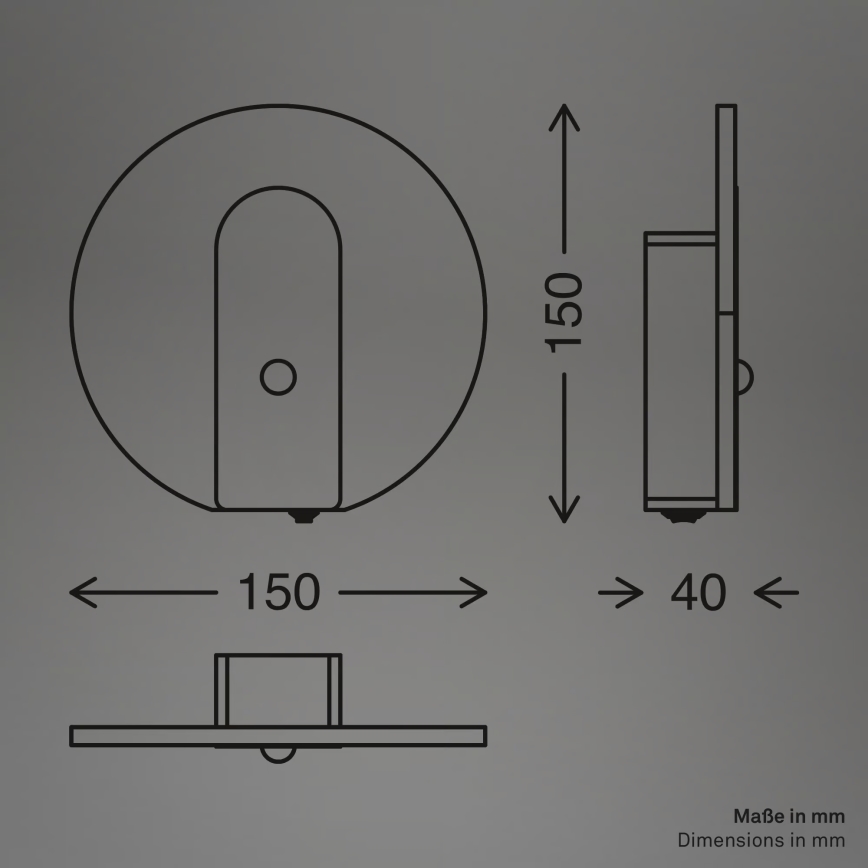 Briloner 3889015 - LED genopladelig væglampe med bevægelses- og skumringssensor TARO LED/2,5W/5V 1800 mAh sort