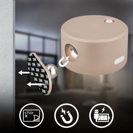 Briloner 3896011 - LED dæmpbar genopladelig væglampe TARI LED/1,6W/5V 1500 mAh beige