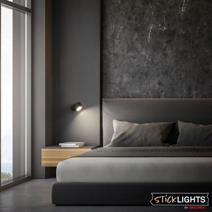 Briloner 3896015 - LED dæmpbar genopladelig væglampe TARI LED/1,6W/5V 1500 mAh sort