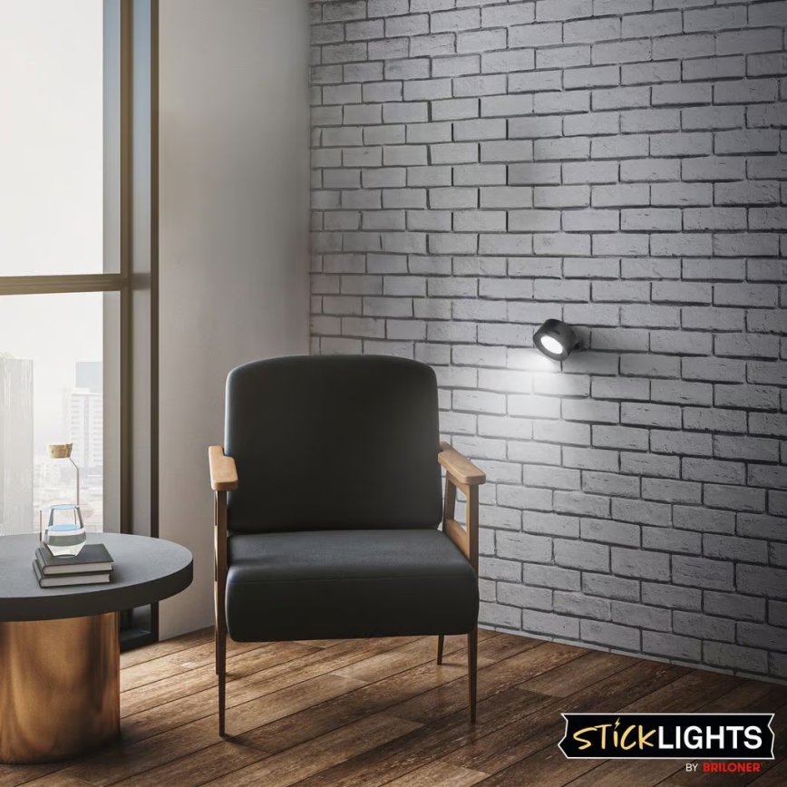 Briloner 3896015 - LED dæmpbar genopladelig væglampe TARI LED/1,6W/5V 1500 mAh sort