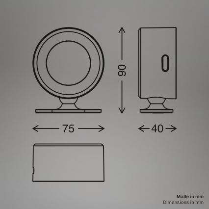 Briloner 3896016 - LED dæmpbar genopladelig væglampe TARI LED/1,6W/5V 1500 mAh hvid