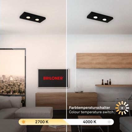 Briloner 3996025 - LED spotlampe CTS 2xLED/4W/230V 2700/4000K sort