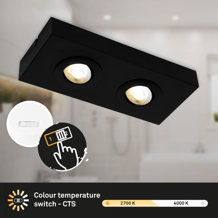 Briloner 3996025 - LED spotlampe CTS 2xLED/4W/230V 2700/4000K sort