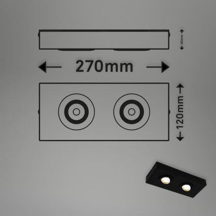 Briloner 3996025 - LED spotlampe CTS 2xLED/4W/230V 2700/4000K sort