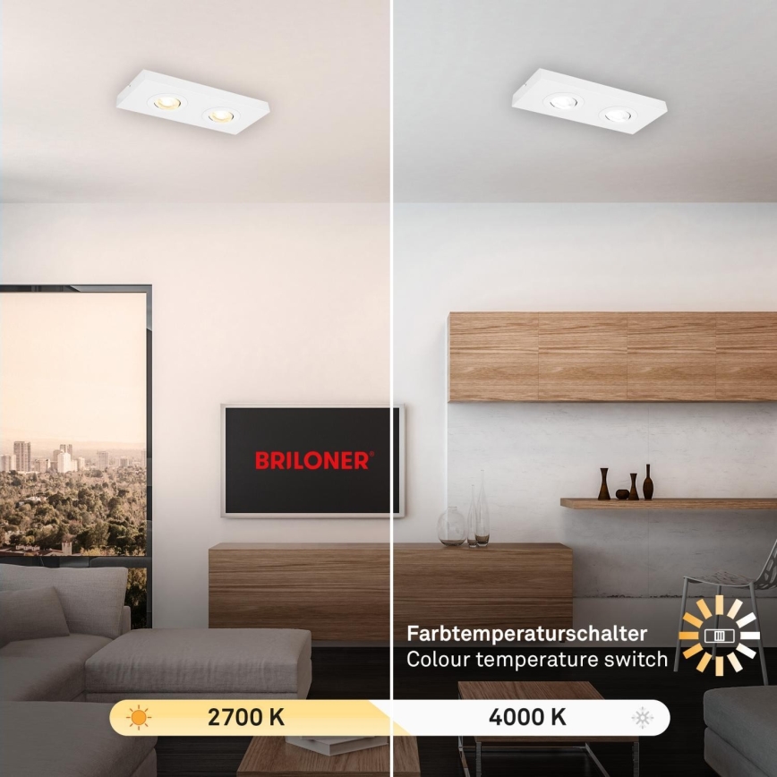 Briloner 3996026 - LED spotlampe CTS 2xLED/4W/230V 2700/4000K hvid