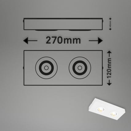 Briloner 3996026 - LED spotlampe CTS 2xLED/4W/230V 2700/4000K hvid