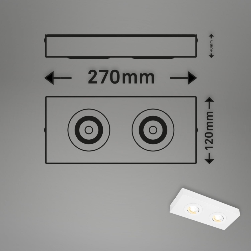 Briloner 3996026 - LED spotlampe CTS 2xLED/4W/230V 2700/4000K hvid