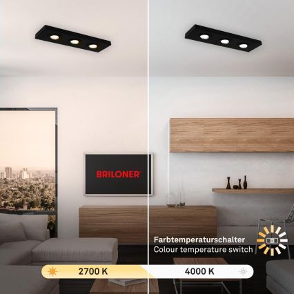 Briloner 3996035 - LED spotlampe CTS 3xLED/4W/230V 2700/4000K sort