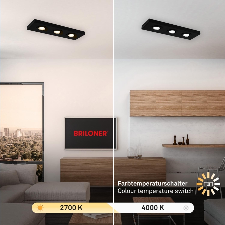Briloner 3996035 - LED spotlampe CTS 3xLED/4W/230V 2700/4000K sort