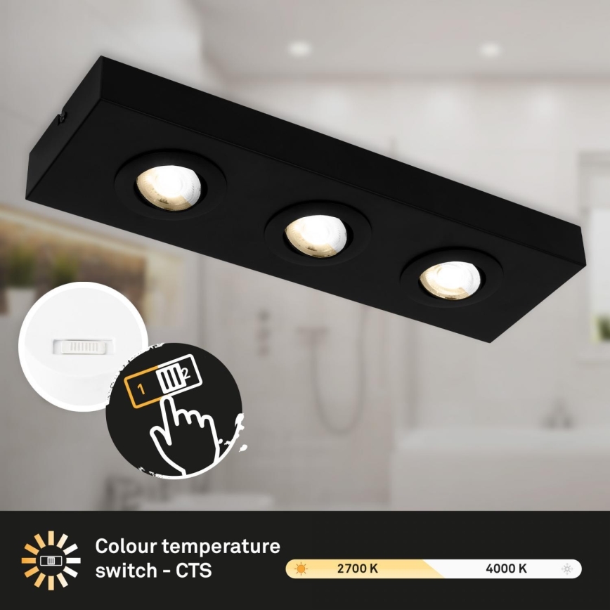 Briloner 3996035 - LED spotlampe CTS 3xLED/4W/230V 2700/4000K sort