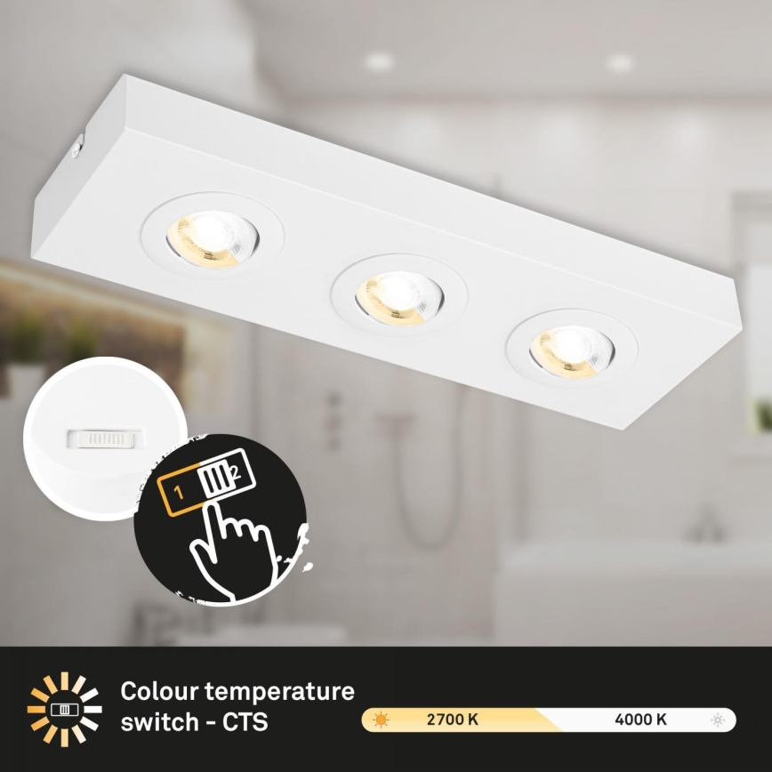 Briloner 3996036 - LED spotlampe CTS 3xLED/4W/230V 2700/4000K hvid