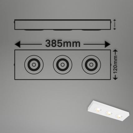 Briloner 3996036 - LED spotlampe CTS 3xLED/4W/230V 2700/4000K hvid