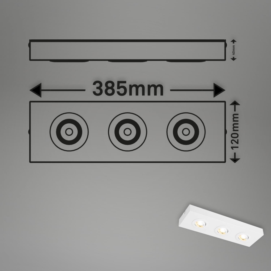Briloner 3996036 - LED spotlampe CTS 3xLED/4W/230V 2700/4000K hvid