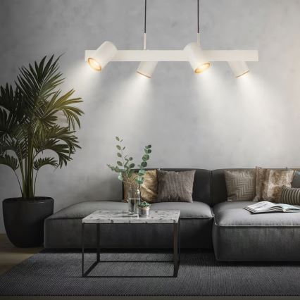 Briloner 4058044 - Pendel på ledning ERA 4xGU10/10W/230V cremefarvet