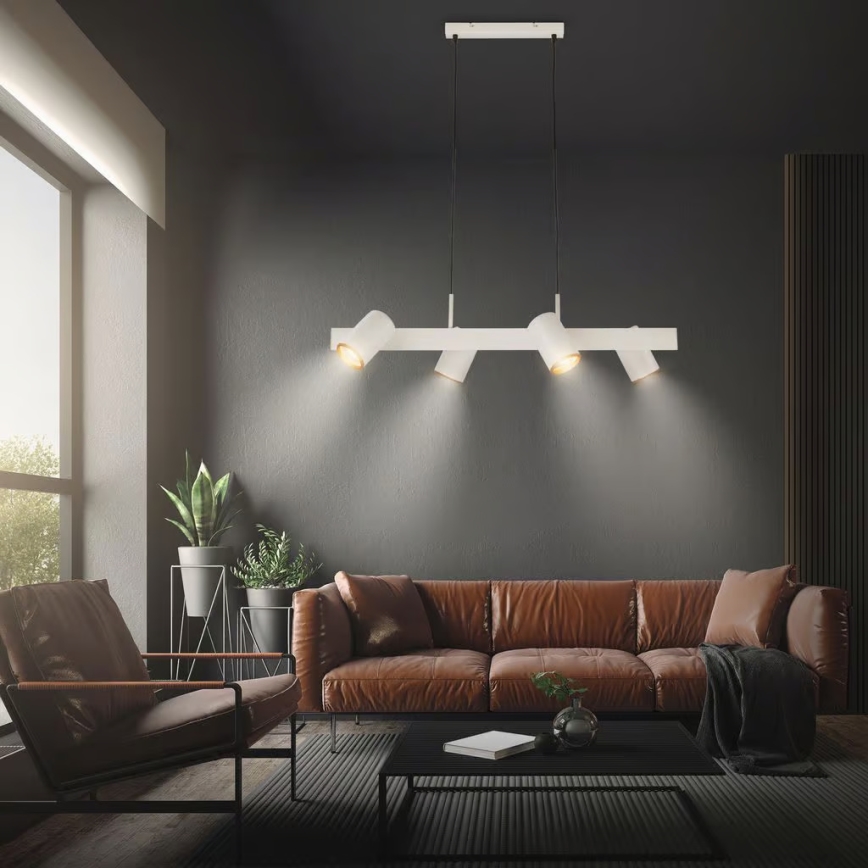 Briloner 4058044 - Pendel på ledning ERA 4xGU10/10W/230V cremefarvet