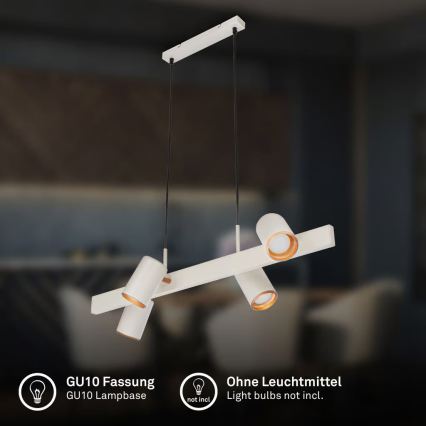 Briloner 4058044 - Pendel på ledning ERA 4xGU10/10W/230V cremefarvet