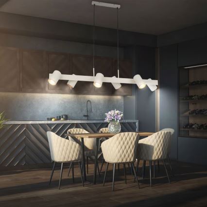 Briloner 4058064 - Pendel på kabel ERA 6xGU10/10W/230V cremefarvet