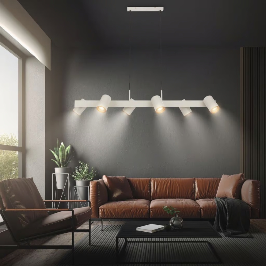 Briloner 4058064 - Pendel på kabel ERA 6xGU10/10W/230V cremefarvet